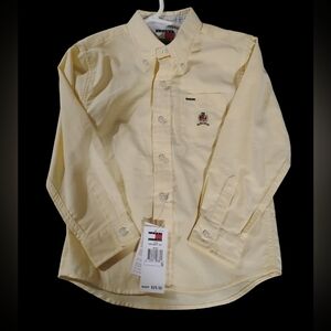 Tommy Hilfiger Yellow Boys Long Sleeve Button Front Shirt Size 5 New with Tags